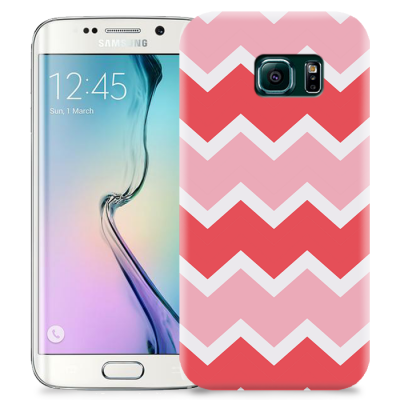 Skal till Samsung Galaxy S6 Edge + - Ränder - Röd/Rosa