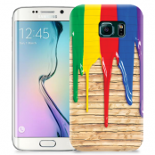 Skal till Samsung Galaxy S6 Edge + - Rinnande färg - Trä