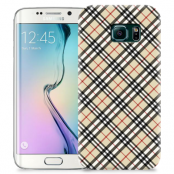 Skal till Samsung Galaxy S6 Edge + - Rutig diagonal - Beige