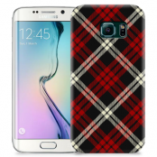 Skal till Samsung Galaxy S6 Edge + - Rutig - Röd