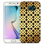 Skal till Samsung Galaxy S6 Edge + - Rutmönster - Guld/Svart