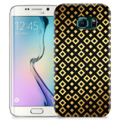 Skal till Samsung Galaxy S6 Edge + - Rutmönster - Svart/Guld