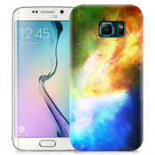 Skal till Samsung Galaxy S6 Edge + - Rymden - Gul/Blå