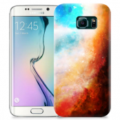 Skal till Samsung Galaxy S6 Edge + - Rymden - Orange/Blå