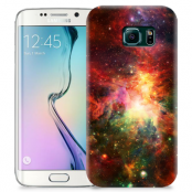 Skal till Samsung Galaxy S6 Edge + - Rymden - Röd/Grön