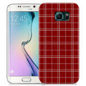 Skal till Samsung Galaxy S6 Edge + - Sömmar - Rutmönster Röd