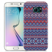 Skal till Samsung Galaxy S6 Edge + - Stickat - Blå/Röd