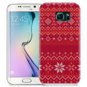 Skal till Samsung Galaxy S6 Edge + - Stickat - Röd/Vit