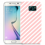 Skal till Samsung Galaxy S6 Edge + - Stripes - Ljusrosa