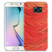 Skal till Samsung Galaxy S6 Edge + - Vågor - Röd/Orange