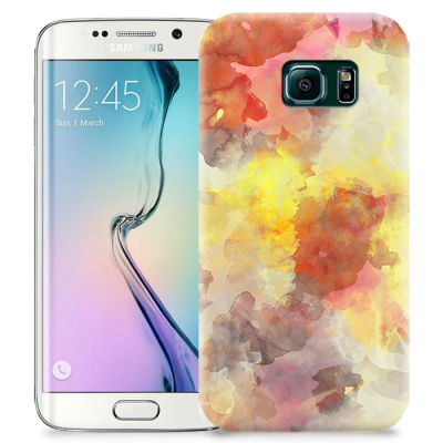 Skal till Samsung Galaxy S6 Edge + - Vattenfärg - Grå/Röd