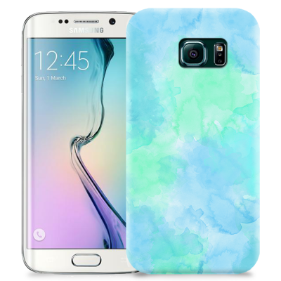 Skal till Samsung Galaxy S6 Edge + - Vattenfärg - Ljusblå