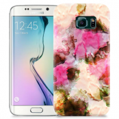 Skal till Samsung Galaxy S6 Edge + - Vattenfärg - Svart/Ljusrosa