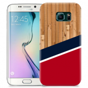 Skal till Samsung Galaxy S6 Edge + - Wood ränder - Röd