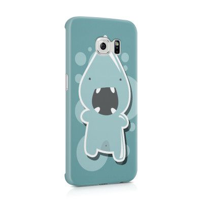 Skal till Samsung Galaxy S6 Edge - Argt Bubbelmonster - Blå