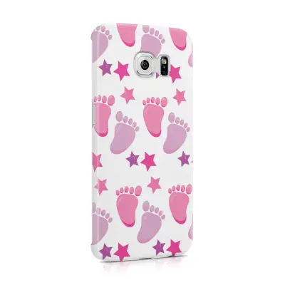 Skal till Samsung Galaxy S6 Edge - Babyfötter - Rosa