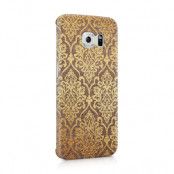 Skal till Samsung Galaxy S6 Edge - Canvas Damask - Guld/Brun