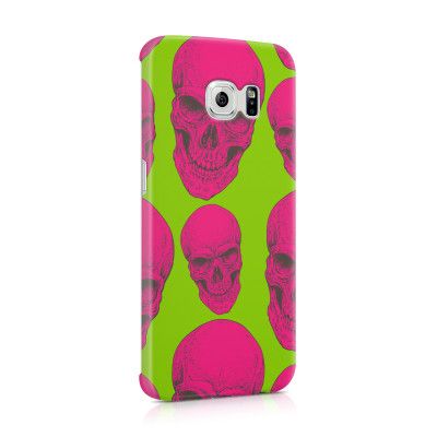 Skal till Samsung Galaxy S6 Edge - Dödskallar - Magenta