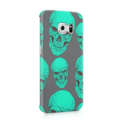 Skal till Samsung Galaxy S6 Edge - Dödskallar - Turkos