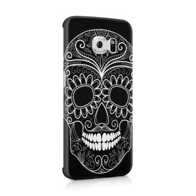 Skal till Samsung Galaxy S6 Edge - Glad dödskalle - Svart