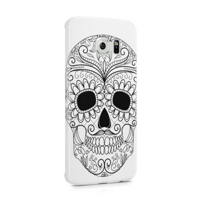 Skal till Samsung Galaxy S6 Edge - Glad dödskalle - Vit