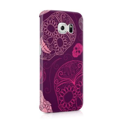 Skal till Samsung Galaxy S6 Edge - Glada dödskallar - Lila