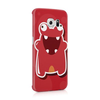 Skal till Samsung Galaxy S6 Edge - Glatt Bubbelmonster - Röd
