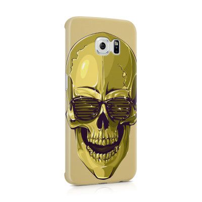 Skal till Samsung Galaxy S6 Edge - Hipster Skull Gul