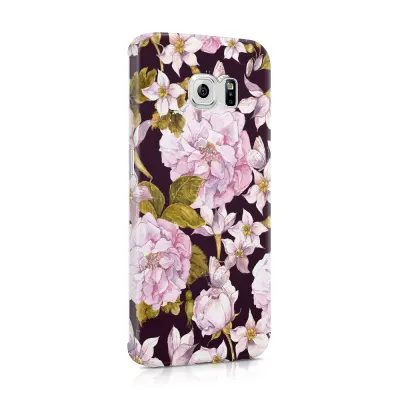 Skal till Samsung Galaxy S6 Edge - Hortensia - Svart