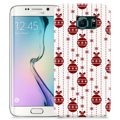 Skal till Samsung Galaxy S6 Edge - Juldekor - Vit/Röd