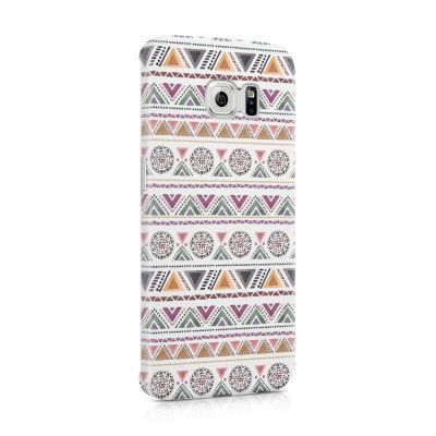 Skal till Samsung Galaxy S6 Edge - Mönster - Vit/Lila