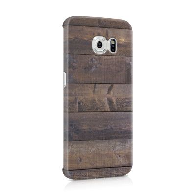 Skal till Samsung Galaxy S6 Edge - Mörkbetsade plank
