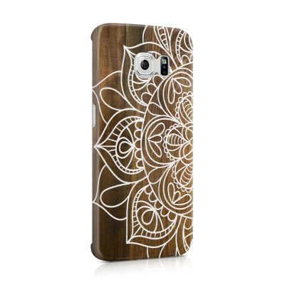 Skal till Samsung Galaxy S6 Edge - Mandala - Wood