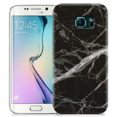 Skal till Samsung Galaxy S6 Edge - Marble - Svart