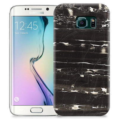 Skal till Samsung Galaxy S6 Edge - Marble - Svart