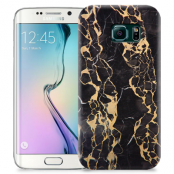 Skal till Samsung Galaxy S6 Edge - Marble - Svart