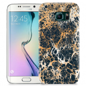 Skal till Samsung Galaxy S6 Edge - Marble - Svart/Guld