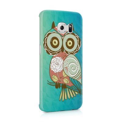 Skal till Samsung Galaxy S6 Edge - Orientalisk uggla - Blå