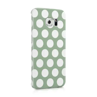 Skal till Samsung Galaxy S6 Edge - Polka - Grön
