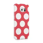 Skal till Samsung Galaxy S6 Edge - Polka - Magenta