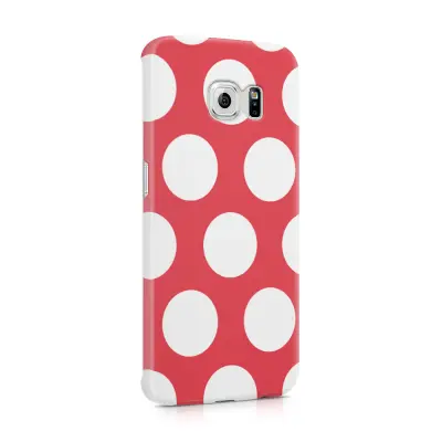 Skal till Samsung Galaxy S6 Edge - Polka - Magenta