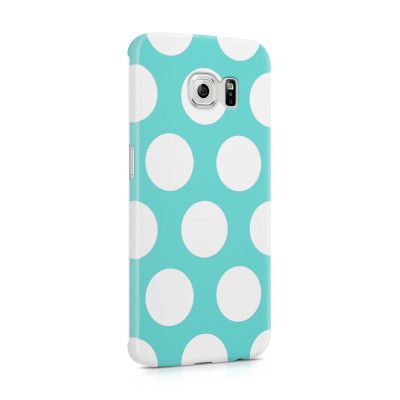 Skal till Samsung Galaxy S6 Edge - Polka - Turkos