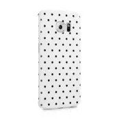 Skal till Samsung Galaxy S6 Edge - Polka - Vit