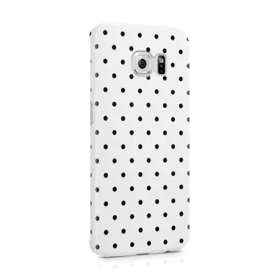 Skal till Samsung Galaxy S6 Edge - Polka - Vit