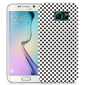 Skal till Samsung Galaxy S6 Edge - Polkadots - Vit/Svart