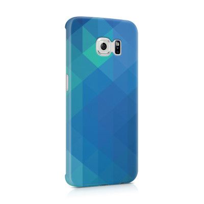 Skal till Samsung Galaxy S6 Edge - Polygon - Blå