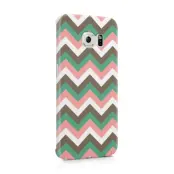 Skal till Samsung Galaxy S6 Edge - Ränder - Brun/Rosa