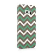 Skal till Samsung Galaxy S6 Edge - Ränder - Grön/Brun