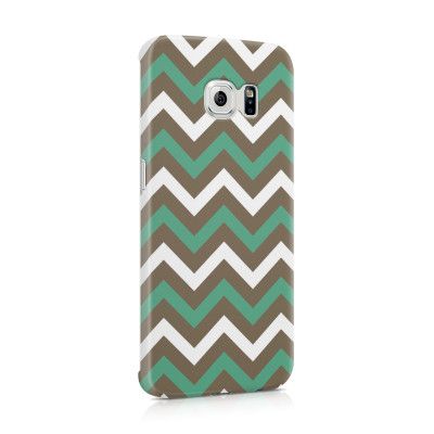 Skal till Samsung Galaxy S6 Edge - Ränder - Grön/Brun