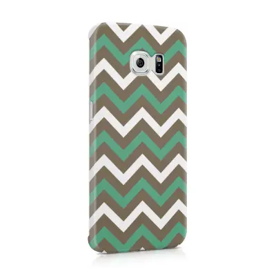 Skal till Samsung Galaxy S6 Edge - Ränder - Grön/Brun